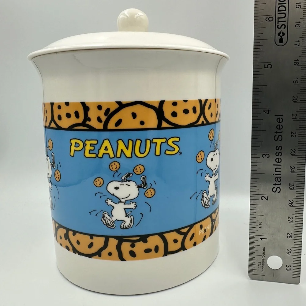 Peanuts Snoopy 7"Ceramic Cookie Jar WithLid Vintage - Picture 2 of 11